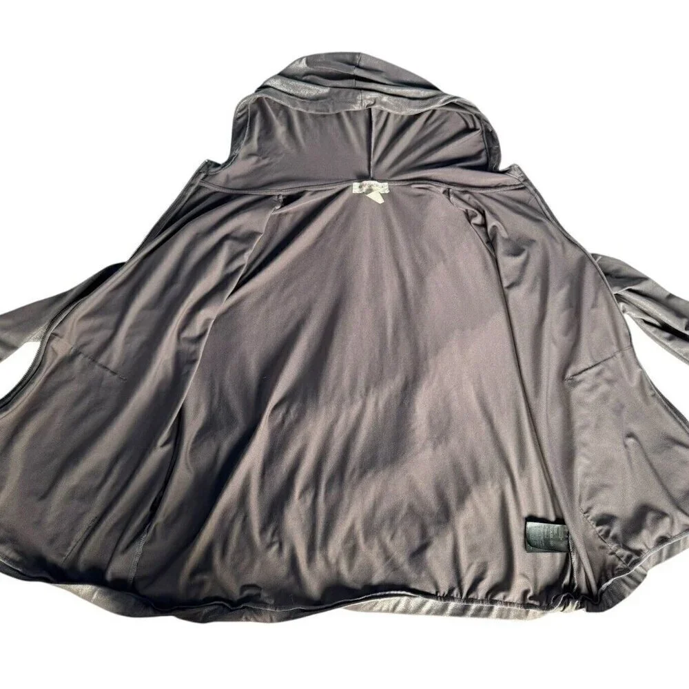 H&M x Coachella Women's Sz L Metallic Silver Hooded Zip Up Jacket Festival